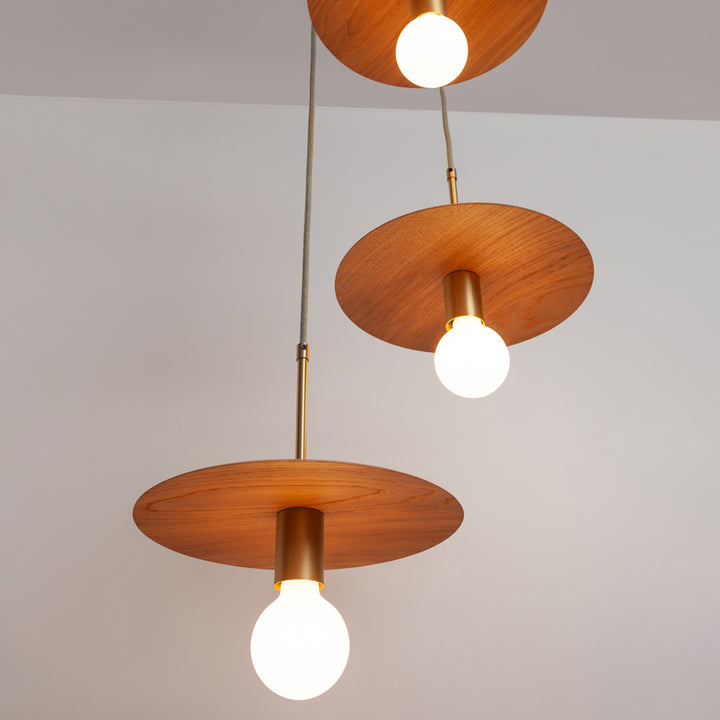 "Cara" Triple Drop Pendant - Hardwood