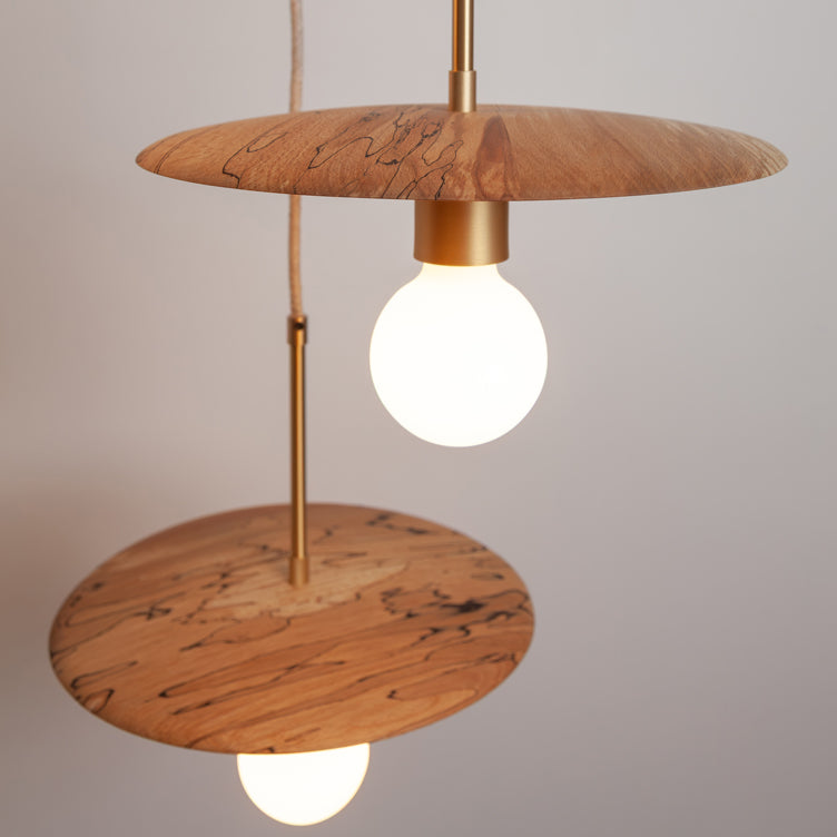 "Cara" Triple Drop Pendant - Hardwood