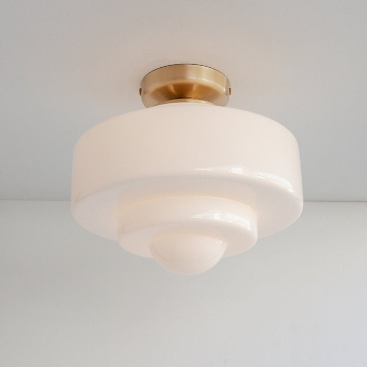 "Atlas" Opal Glass Flush Ceiling Light
