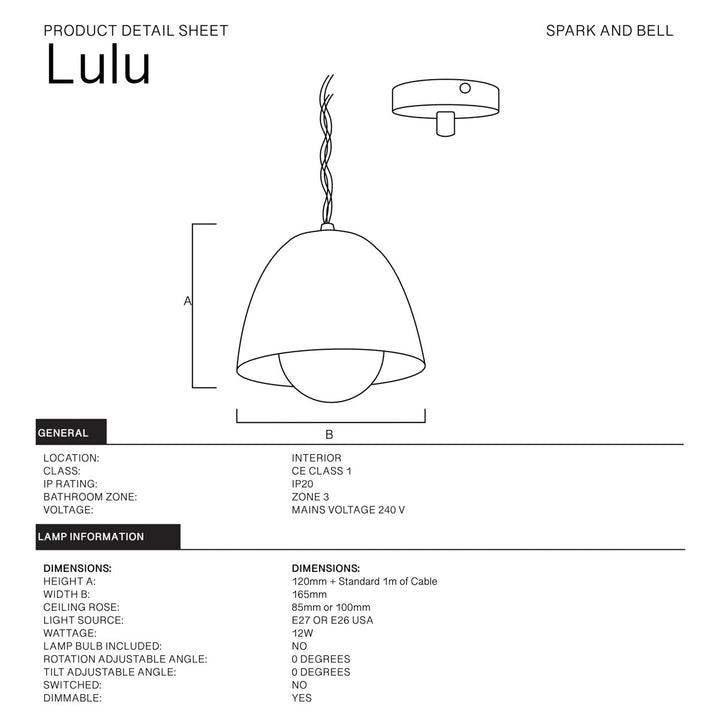 "Lulu" Pendant Light - Brass