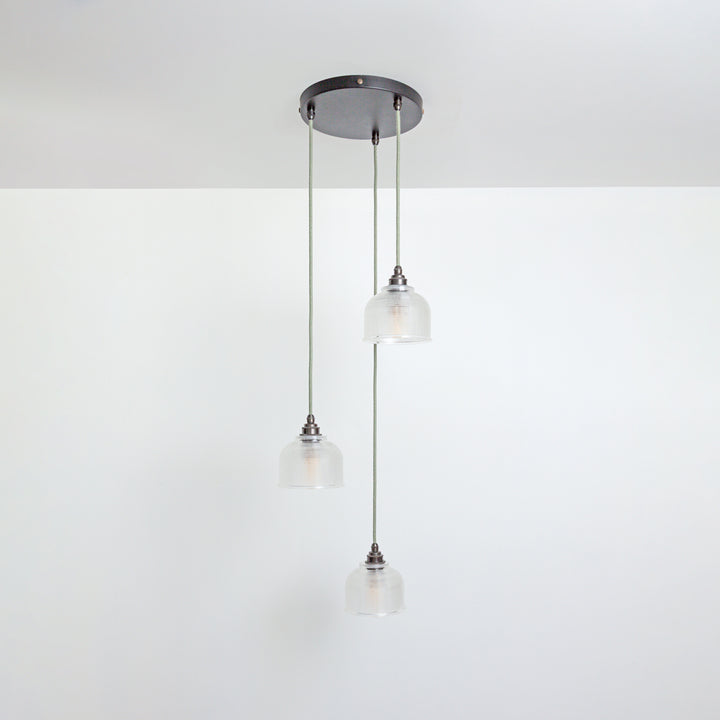 Prismatic Glass Triple Drop Pendant