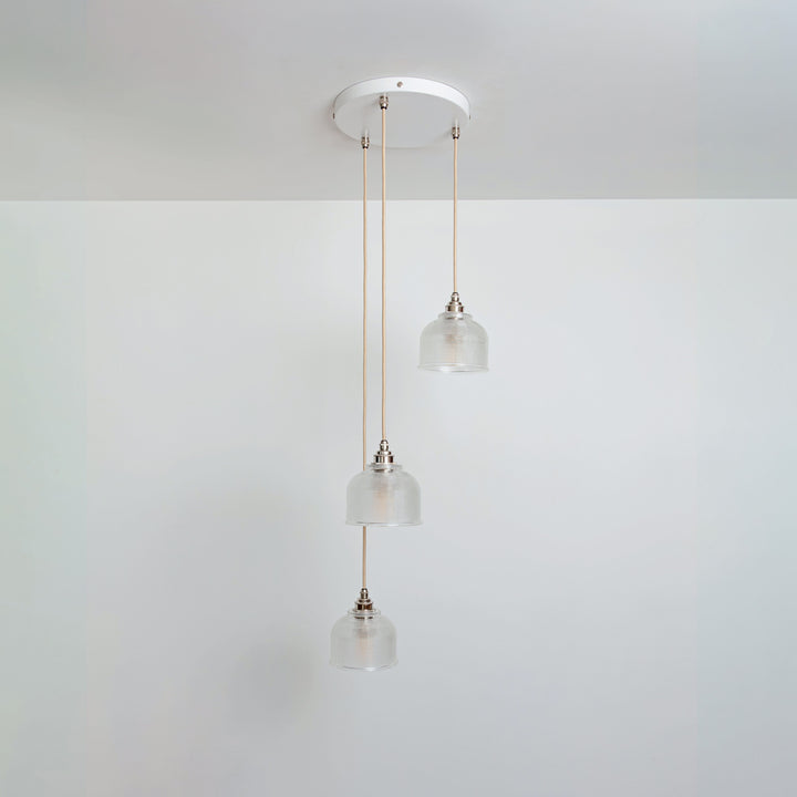 Prismatic Glass Triple Drop Pendant