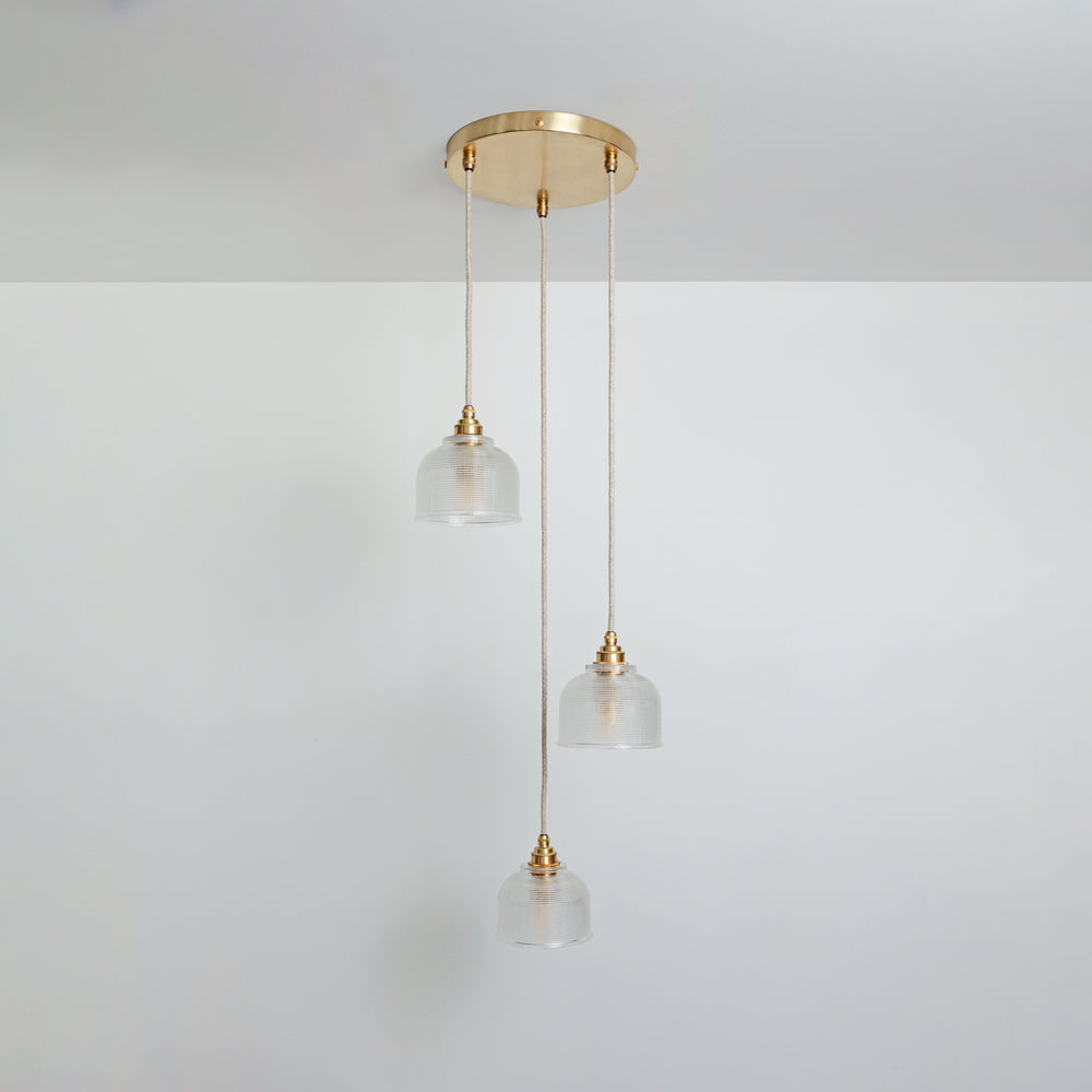 Prismatic Glass Triple Drop Pendant