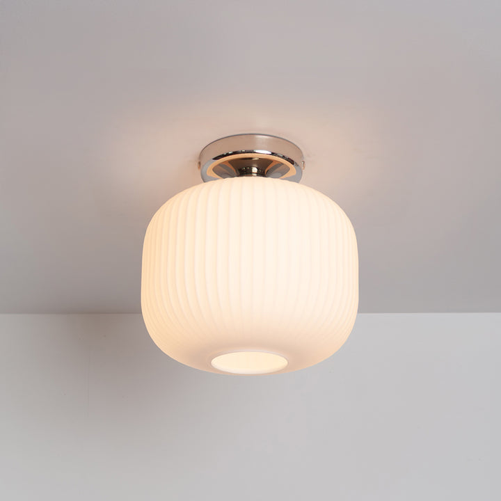 Opal Reeded Glass Flush Ceiling Light