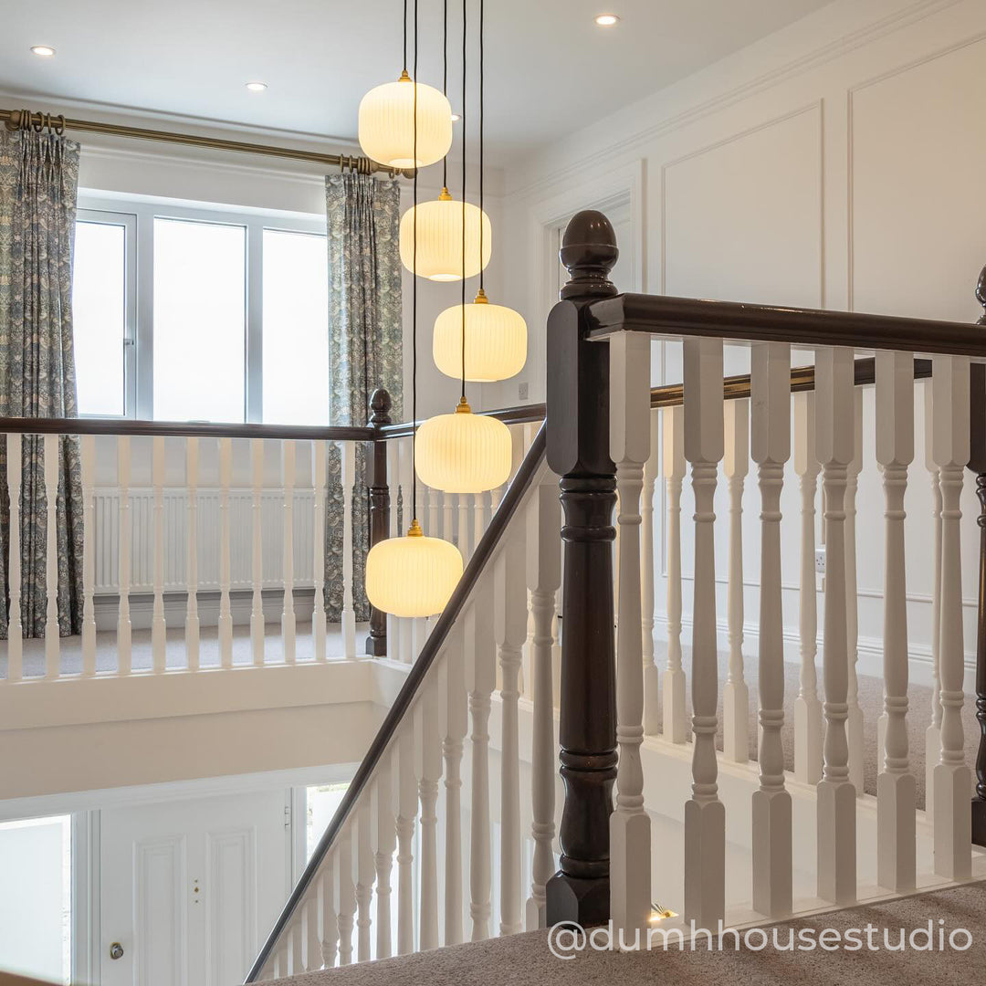 Opal Reeded Five Drop Pendant