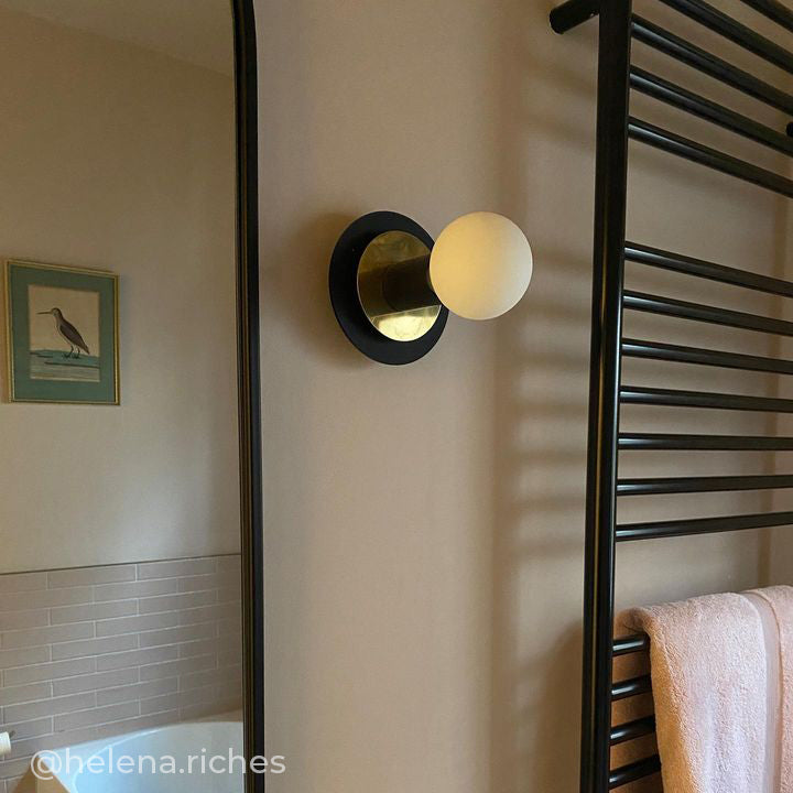 "Aureole" Wall Light - Black with Brass (Outlet)