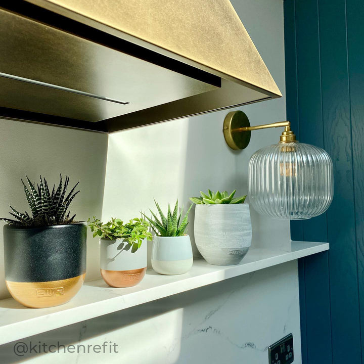 Clear Reeded Glass Wall Light (Outlet)