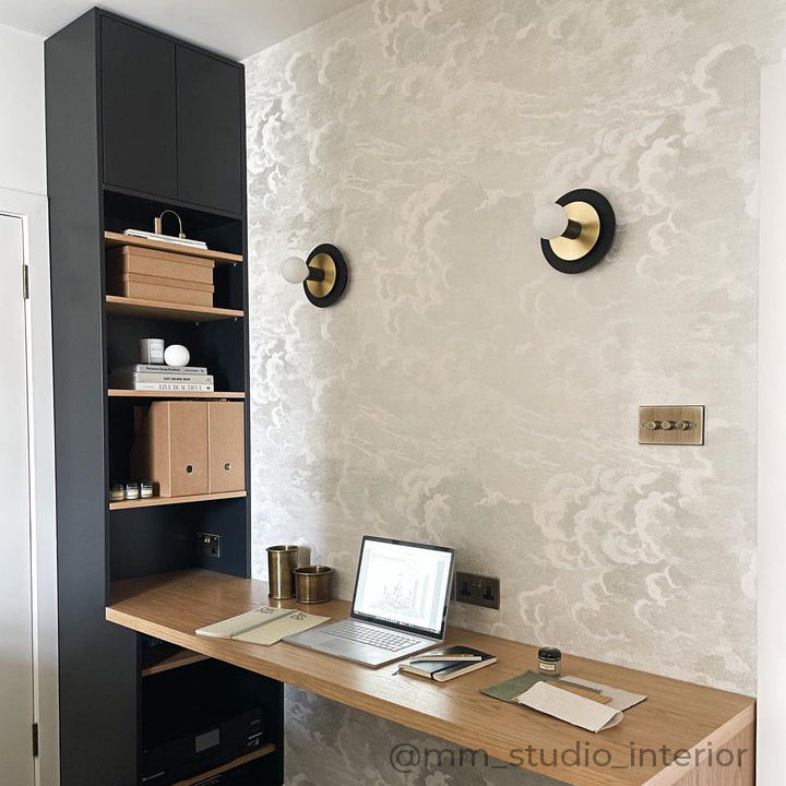 "Aureole" Wall Light - Black with Brass (Outlet)
