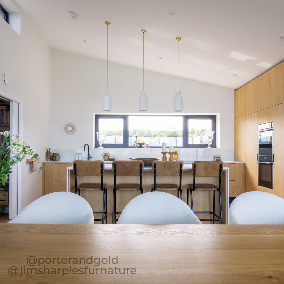 "Kinvara" Long Pendant Light - White Ceramic (Outlet)