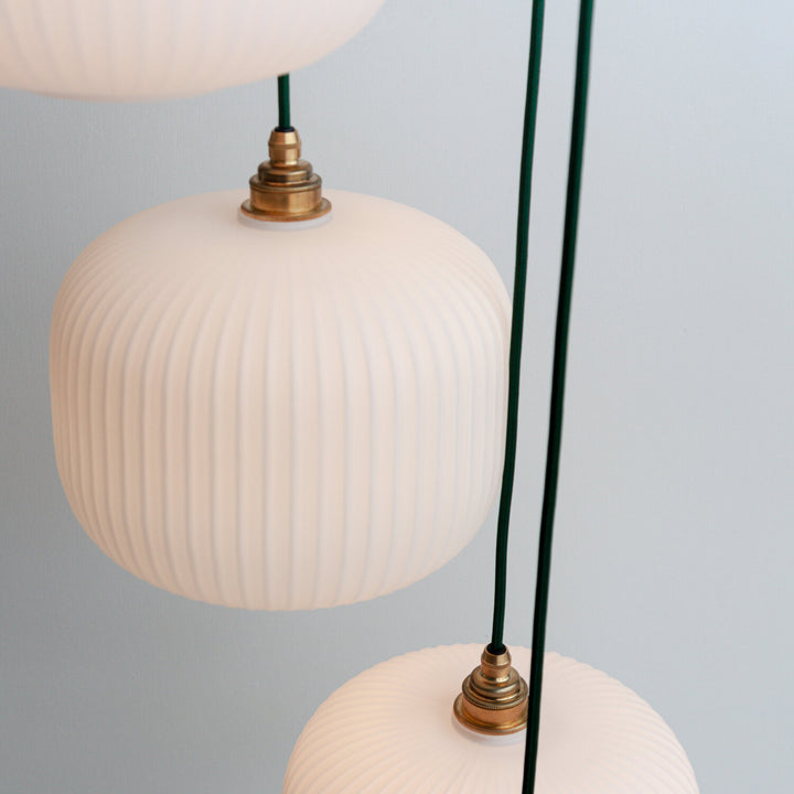 Opal Reeded Five Drop Pendant