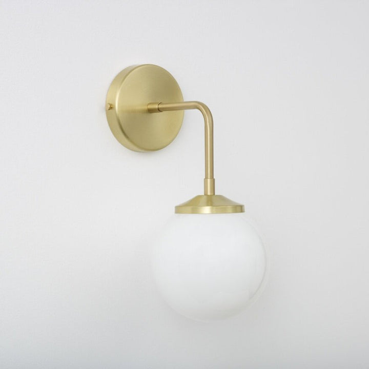 "Bold as Brass" Wall Light - Opal Glass Shade (Outlet)