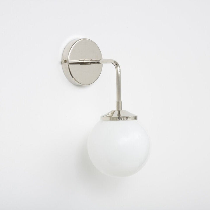 "Bold as Brass" Wall Light - Opal Glass Shade (Outlet)