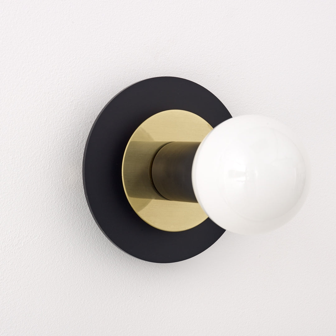 "Aureole" Wall Light - Black with Brass (Outlet)