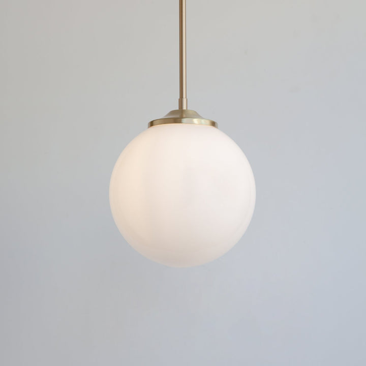 Large Opal Globe Stemmed Pendant Light