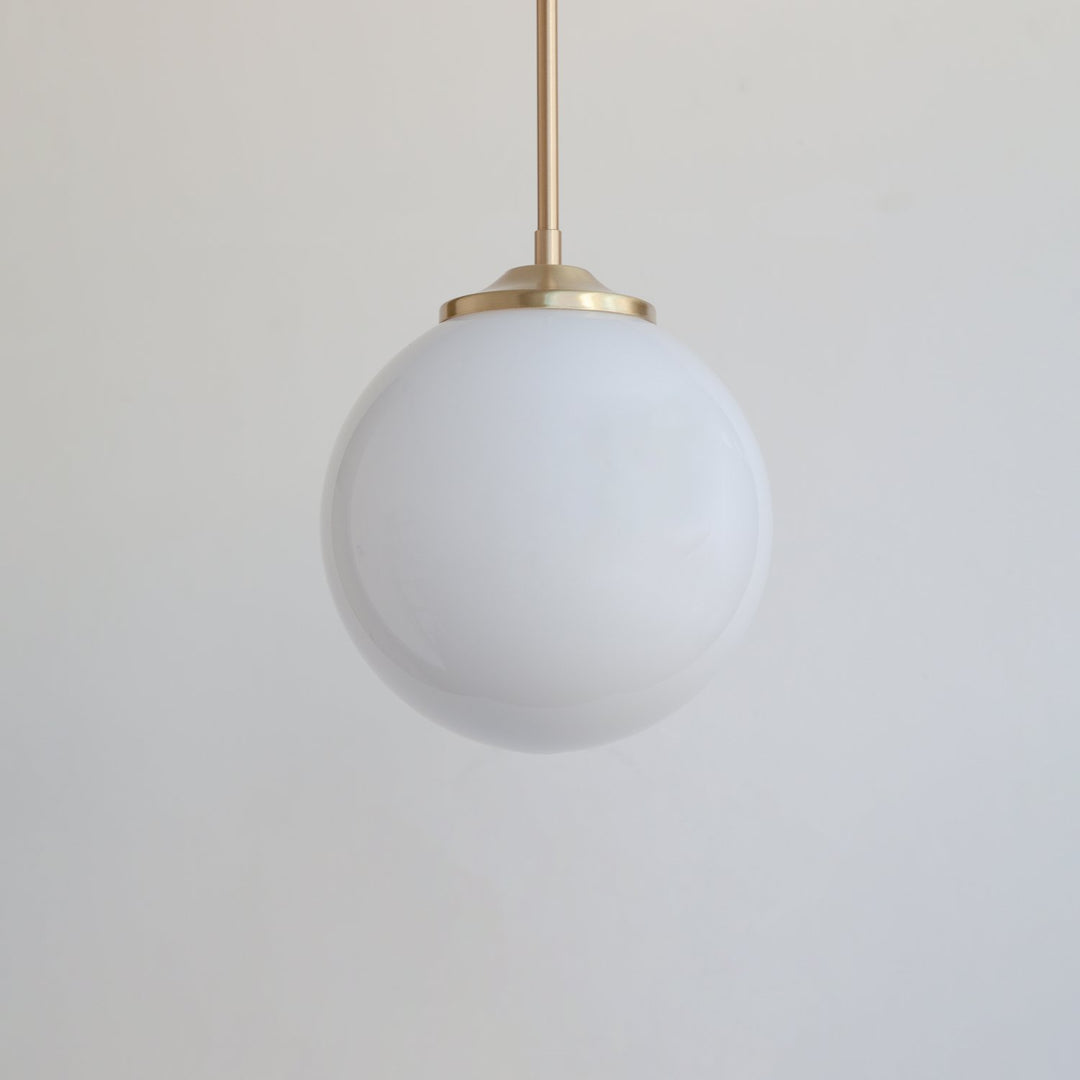 Large Opal Globe Stemmed Pendant Light