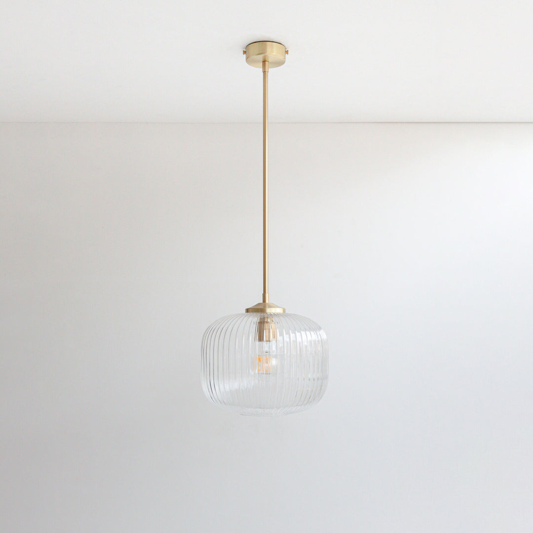 Reeded Glass Stemmed Pendant Fitting Only (Outlet)