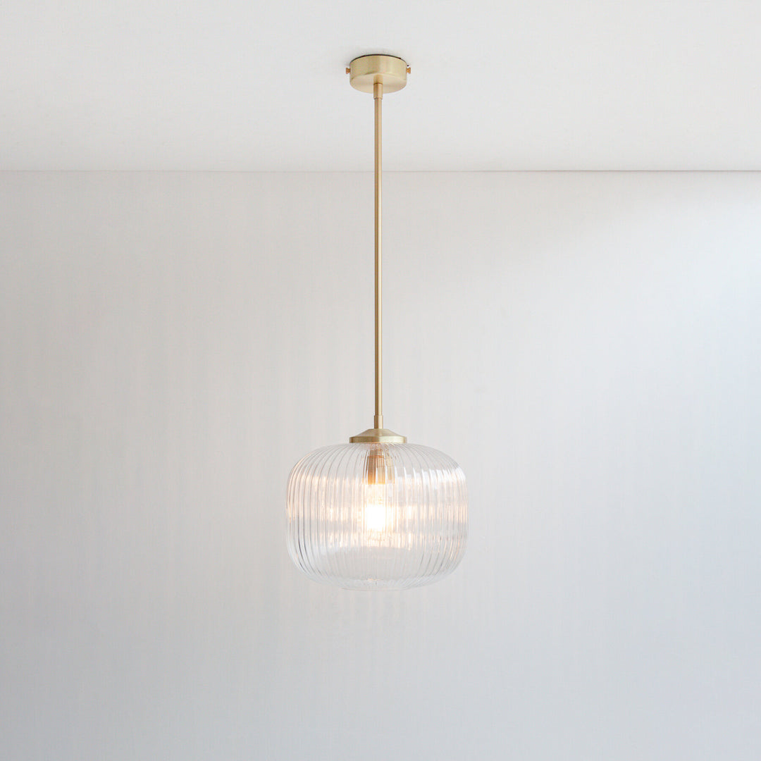 Reeded Glass Stemmed Pendant Fitting Only (Outlet)