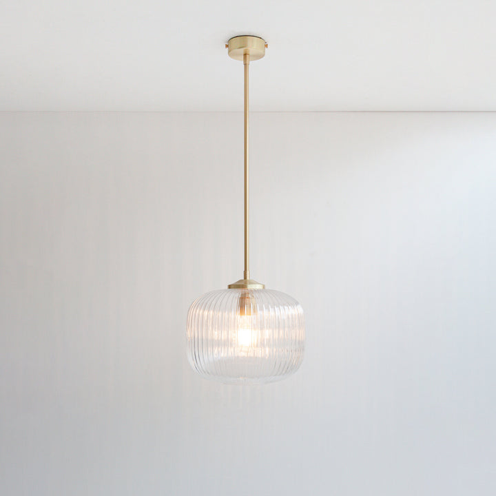 Reeded Glass Stemmed Pendant Fitting Only (Outlet)
