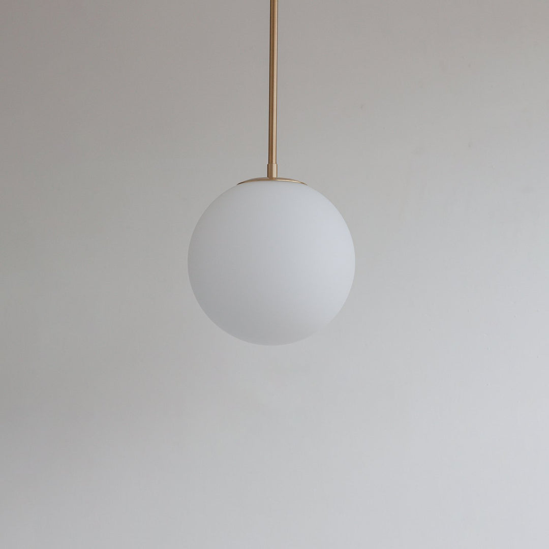Large Matt Opal Globe Stemmed Pendant