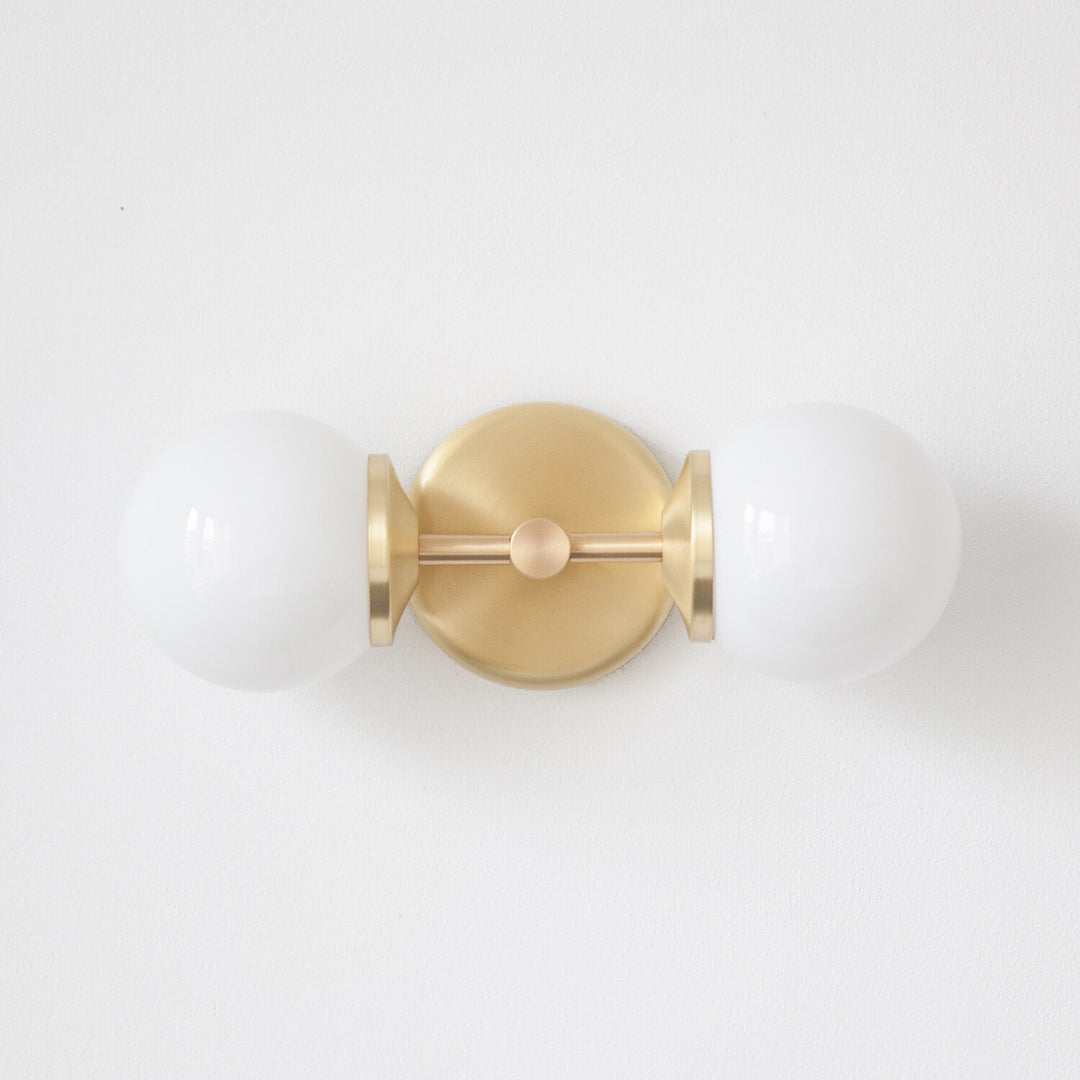 Small Opal Glass Double Arm Wall Light
