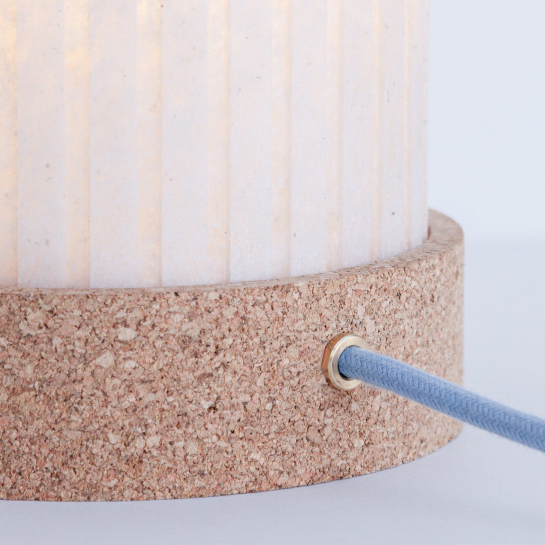 "Rian" Fluted Table Lamp - Cork