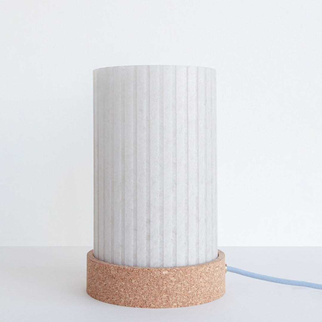 "Rian" Fluted Table Lamp - Cork