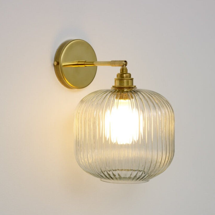 Clear Reeded Glass Wall Light