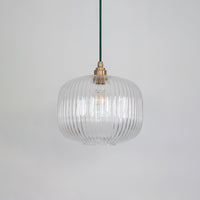 Clear Reeded Glass Pendant Light
