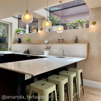 Clear Reeded Glass Pendant Light