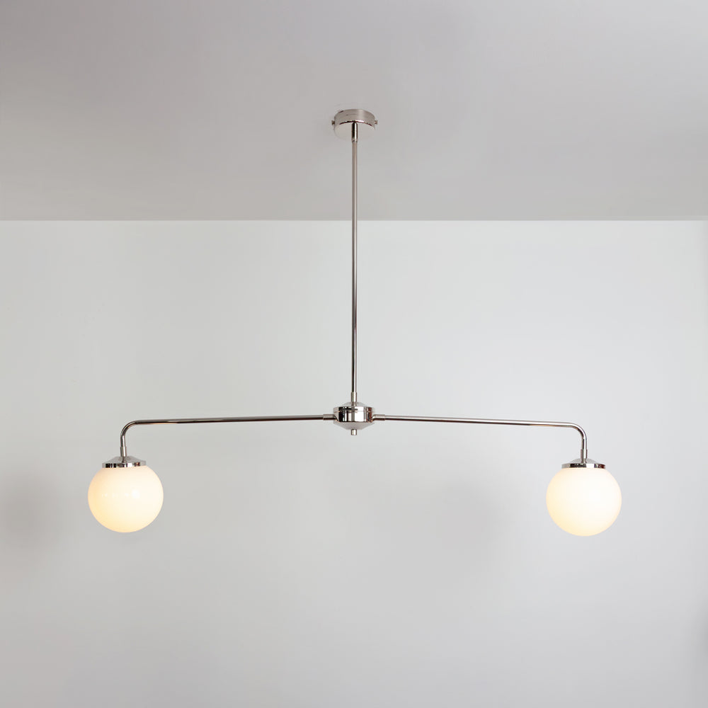 "Diner" T-Bar Opal Glass Chandelier