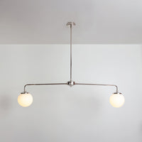 "Diner" T-Bar Opal Glass Chandelier