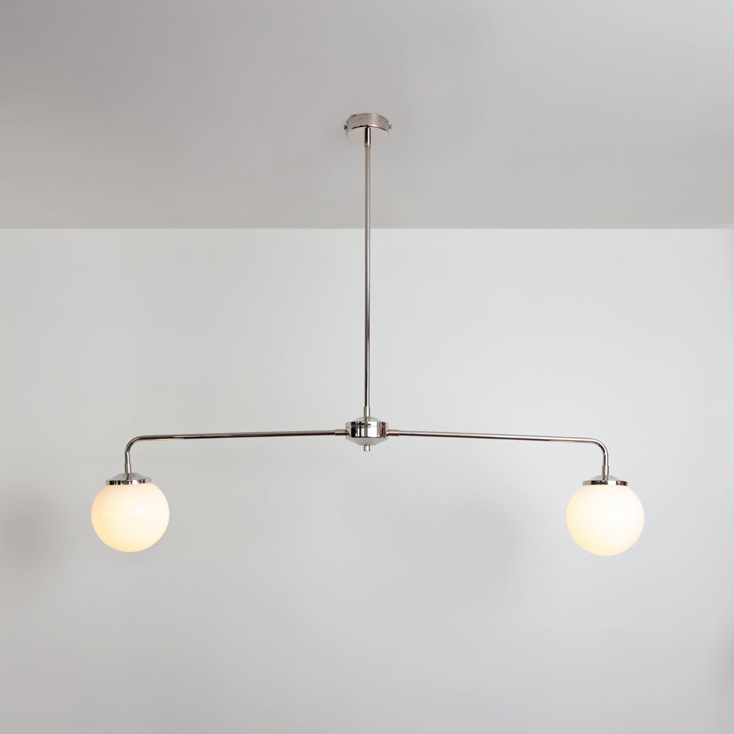 "Diner" T-Bar Opal Glass Chandelier