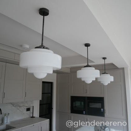 "Atlas" Opal Glass Stemmed Pendant Light