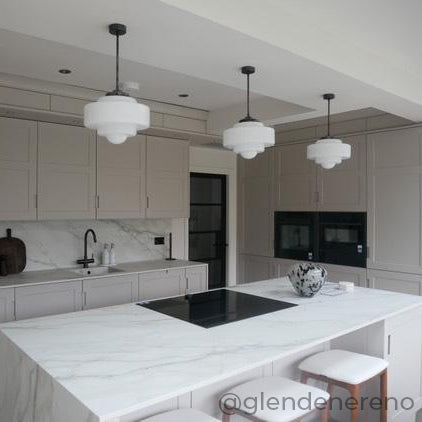 "Atlas" Opal Glass Stemmed Pendant Light