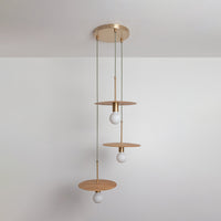 "Cara" Triple Drop Pendant - Hardwood