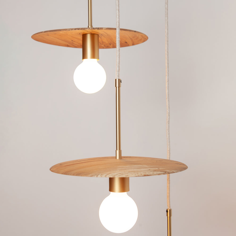 "Cara" Triple Drop Pendant - Hardwood