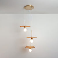 "Cara" Triple Drop Pendant - Hardwood