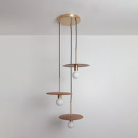 "Cara" Triple Drop Pendant - Hardwood