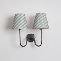 "Juno" Double Wall Light - Striped Linen