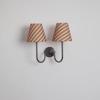 "Juno" Double Wall Light - Striped Linen