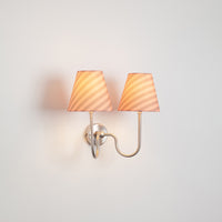 "Juno" Double Wall Light - Striped Linen