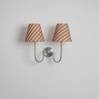 "Juno" Double Wall Light - Striped Linen