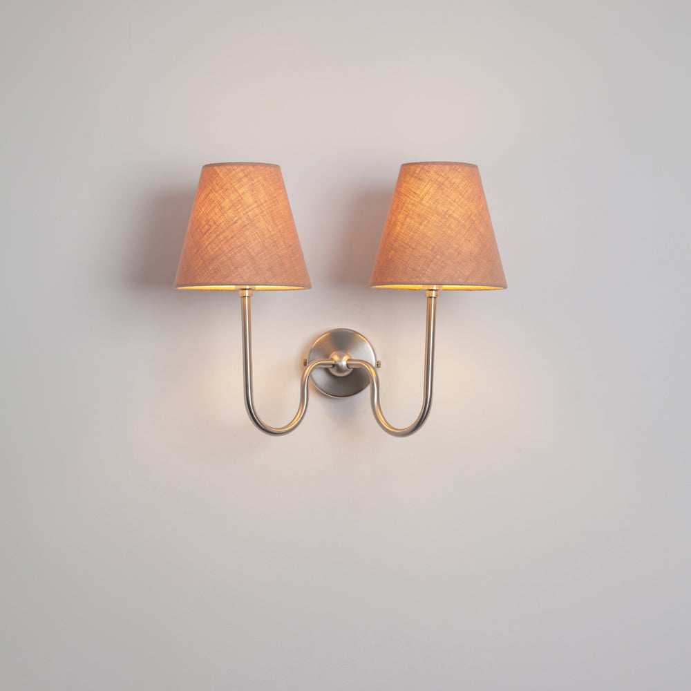 "Juno" Double Wall Light - Linen