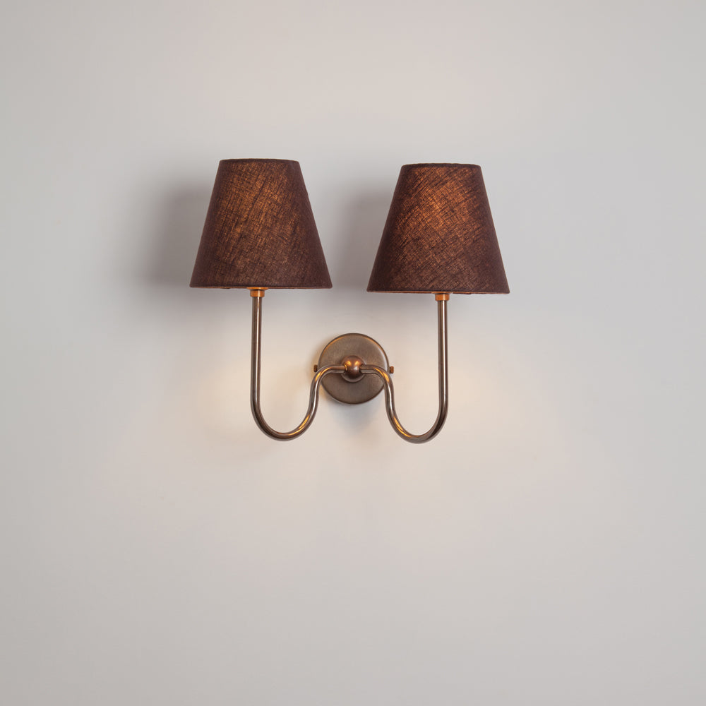 "Juno" Double Wall Light - Linen