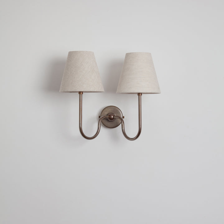 "Juno" Double Wall Light - Linen