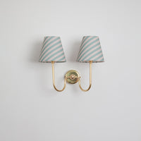 "Juno" Double Wall Light - Striped Linen