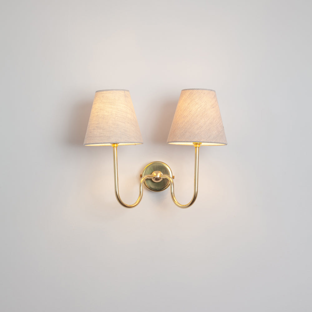 "Juno" Double Wall Light - Linen