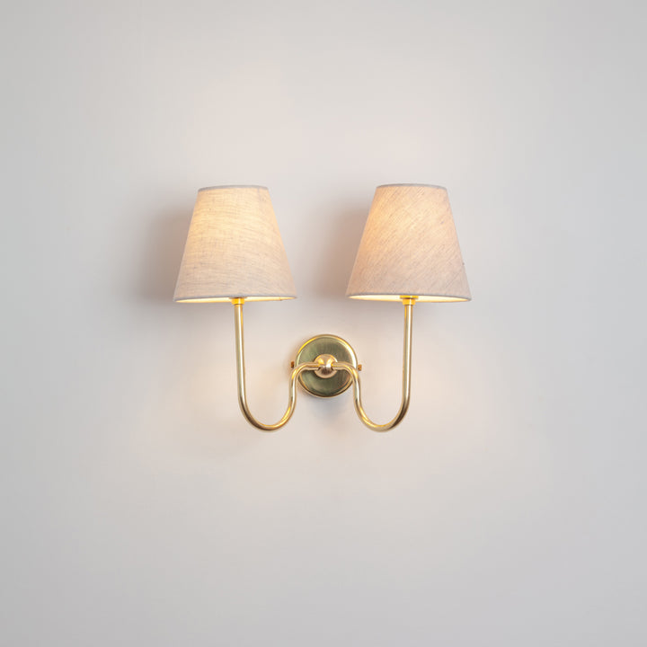 "Juno" Double Wall Light - Linen