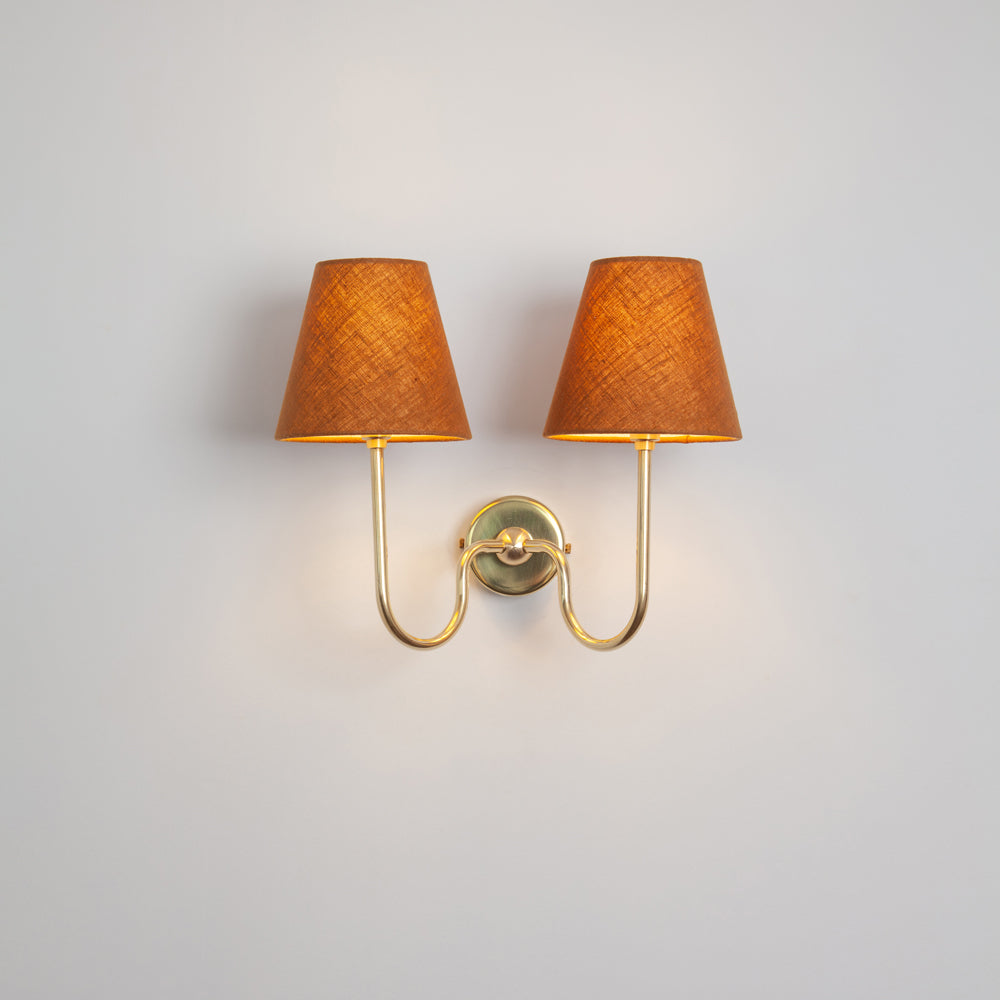 "Juno" Double Wall Light - Linen