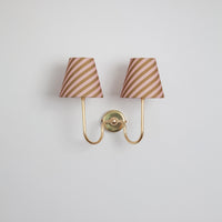 "Juno" Double Wall Light - Striped Linen